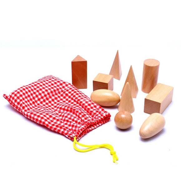 Wooden Montessori 3D Shapes Set