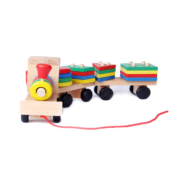 Geometric Shapes Wooden Train Set